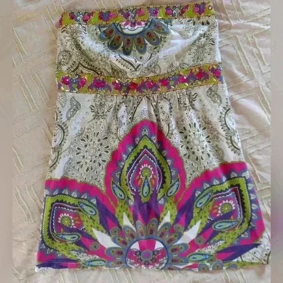 joyous & free Strapless Mini Dress, Medium, Beautiful Colors & Accents 💎 - Picture 1 of 6